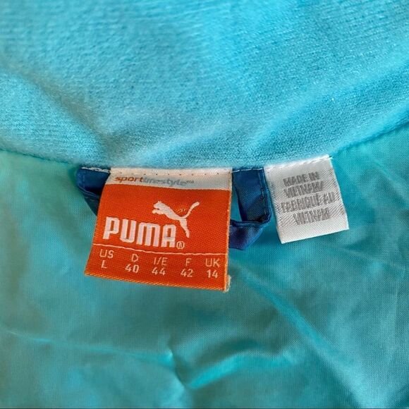Puma Golf Wind Athletic Vest Blue Zip Front Anorak Cinch Waist Large - Picture 10 of 11